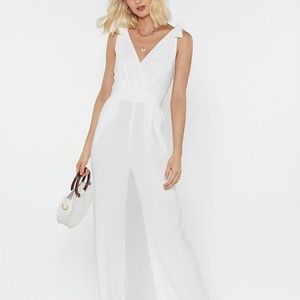 White Wide Leg Jumpsuit